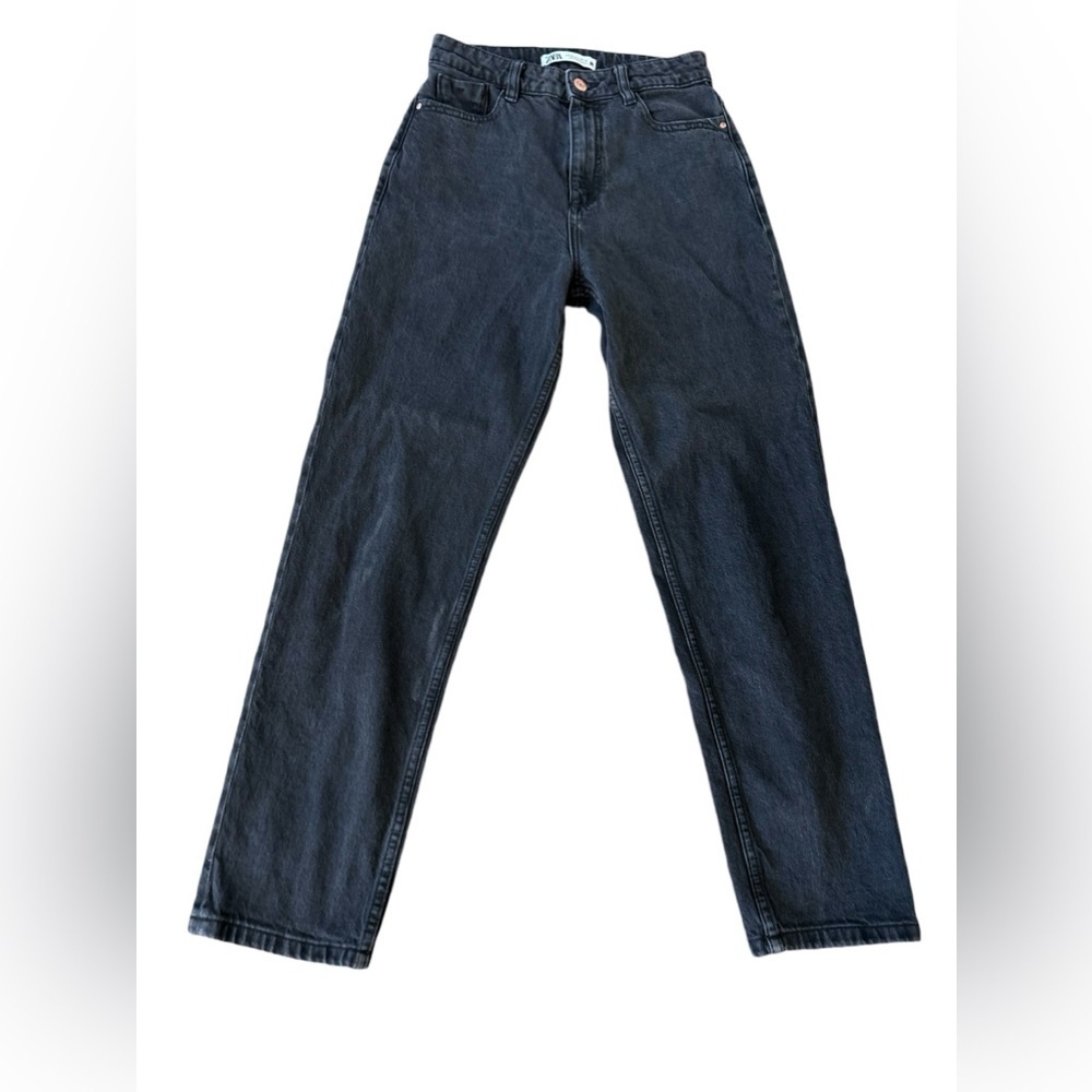 Zara Women's Vintage High-Waisted‎ Black Jeans Size M 90s Style